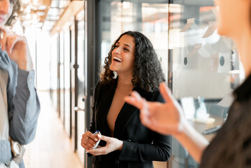 Office Workers Using Board