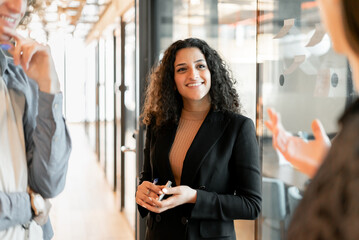 Office Workers Using Board
