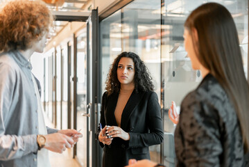 Office Workers Using Board
