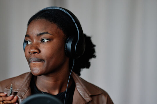 Anxious podcaster during workday 