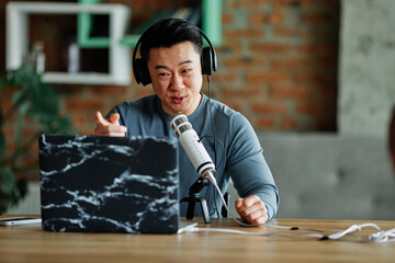 Moderator communicating with coworker online 