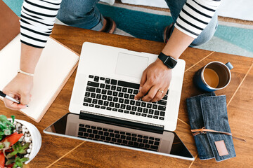 Person working on a laptop 