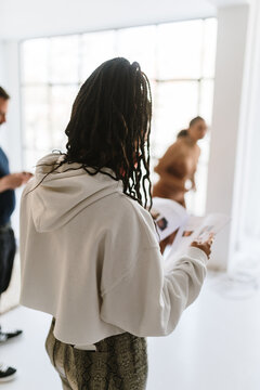 Woman reading a script
