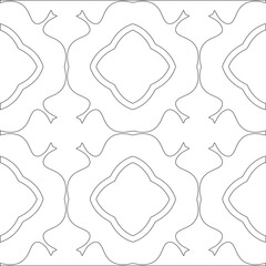 Vector pattern with symmetrical elements . Modern stylish abstract texture. Repeating geometric tiles from striped elements.Black and white pattern.