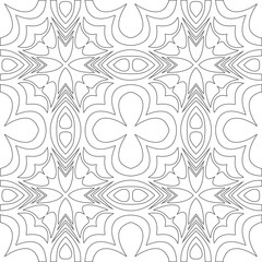 Vector pattern with symmetrical elements . Modern stylish abstract texture. Repeating geometric tiles from striped elements.Black and white pattern.