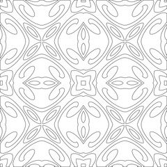 Vector pattern with symmetrical elements . Modern stylish abstract texture. Repeating geometric tiles from striped elements.Black and white pattern.