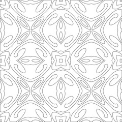 Vector pattern with symmetrical elements . Modern stylish abstract texture. Repeating geometric tiles from striped elements.Black and white pattern.