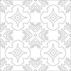 Vector pattern with symmetrical elements . Modern stylish abstract texture. Repeating geometric tiles from striped elements.Black and white pattern.