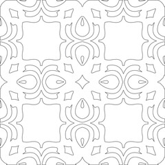 Vector pattern with symmetrical elements . Modern stylish abstract texture. Repeating geometric tiles from striped elements.Black and white pattern.