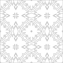Vector pattern with symmetrical elements . Modern stylish abstract texture. Repeating geometric tiles from striped elements.Black and white pattern.