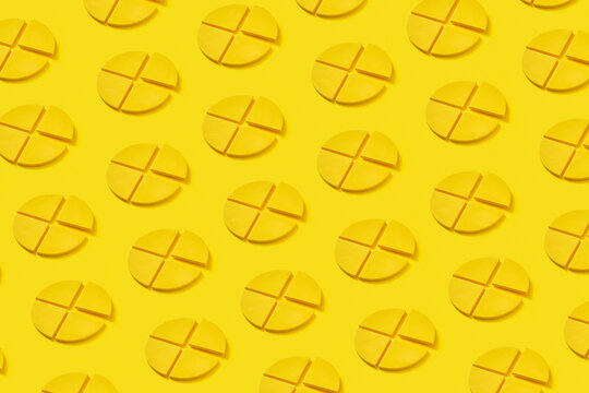 Pattern of bright yellow diagrams