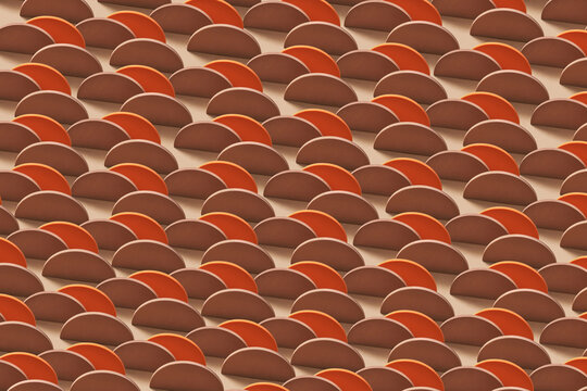 Pattern of 3d brown semicircles