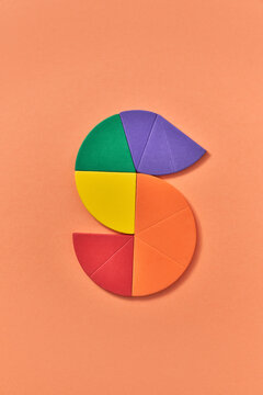 Colored infographics flatlay