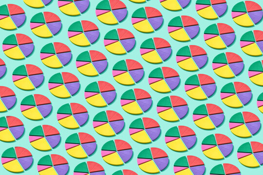 Pattern of colored marketing diagrams