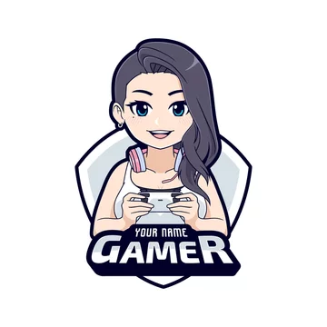 Cute gamer character mascot logo, Gamer girl esport logo template 27573861  Vector Art at Vecteezy