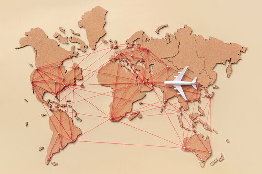 Plane model on map with connections