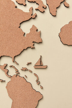 Ship model on map