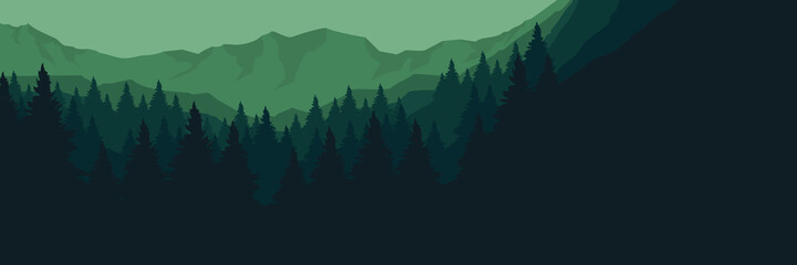 mountain forest landscape flat design vector illustration for backdrop design, template design, tourism design template and wallpaper design