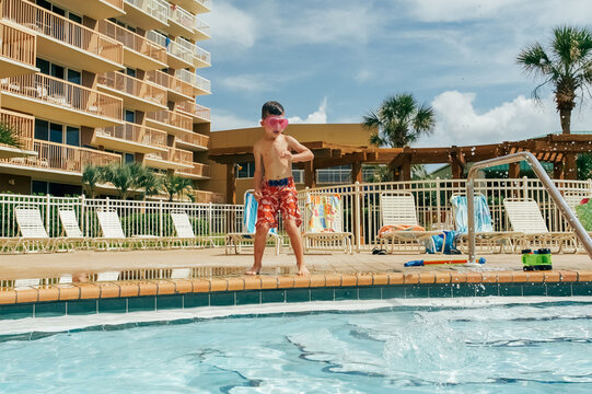 Afternoon of fun at the swimming pool. 