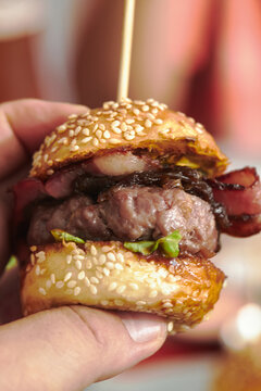 Mouth-watering burger slider.