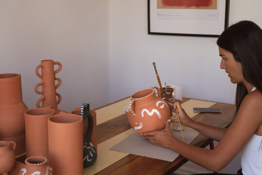 View of the workplace of the terracotta artisan