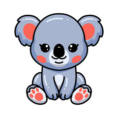 Cute baby koala cartoon sitting