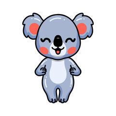 Cute baby koala cartoon standing