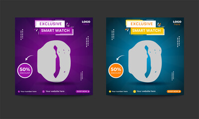 creative  Smart watch social media banner and post template vector design
