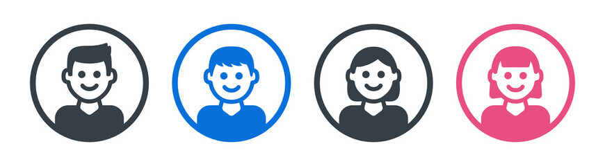 Smile, happy icon vector illustration flat design.