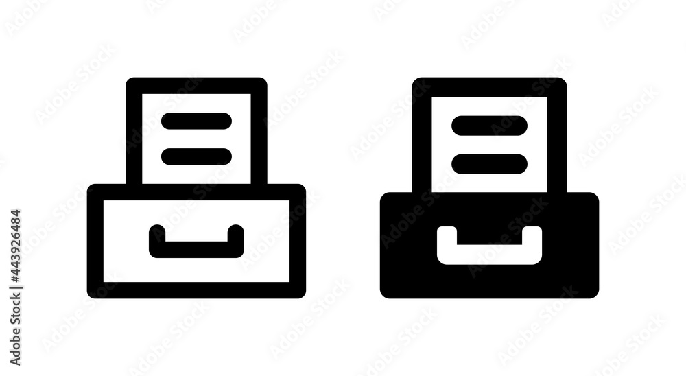 Poster drawer archive cabinet with documents icon vector illustration.