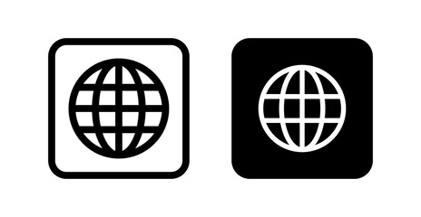 Online, global, web, internet, website icon symbol isolated on white background.