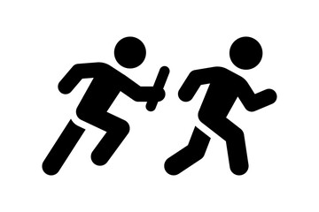 Fototapeta na wymiar Relay baton icon vector. Sport concept with athlete running.