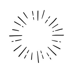 Obraz premium Line doodle ray, sparkle, sunburst. Hand drawn sketch style sunshine, starburst. Vector illustration.