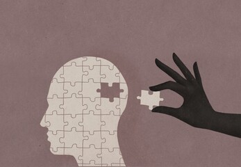 Mental health and psychotherapy concept illustration