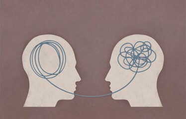 Mental health and psychotherapy concept illustration