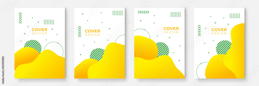 Poster abstract color background set for creative design. blue green red yellow purple abstract cover desig