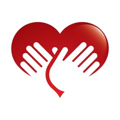 Fototapeta premium Heart care logo template