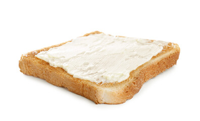 Delicious toast with butter isolated on white