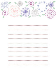 紫系フラワーお手紙フレーム