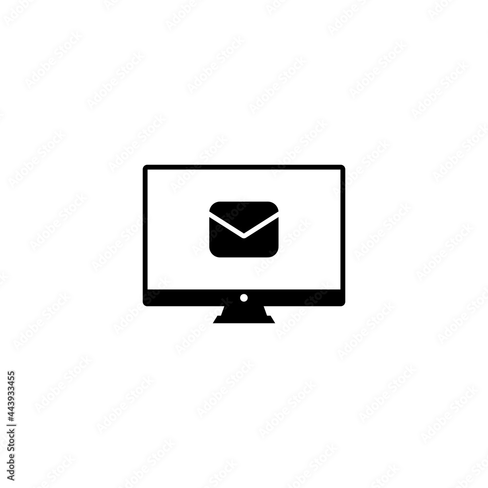 Poster receiving email on computer screen icon vector