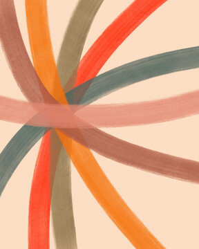 Modern Abstract Painting In Jewel Tones