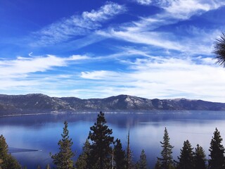 Lake Tahoe panoramic view, lake in the mountains, Sierra Nevada hike, Crystal Bay, historic stateline fire lookout, Brockway, kings beach, Tahoe vista, incline village, sand harbor