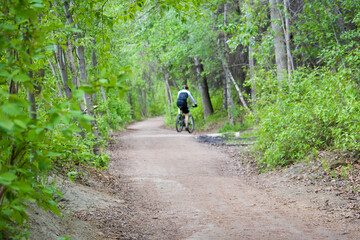 Cycling in the woods