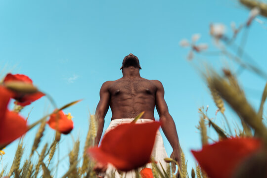 Black man surrounded by nature