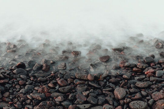 The waves come ashore