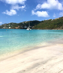 The beautiful tranquil waters of Magen's Bay St Thomas  US   Virgin Island