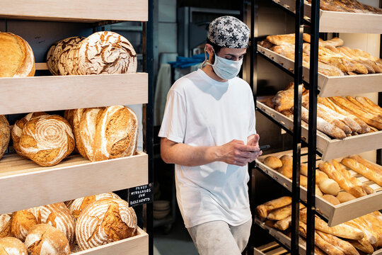 Bakery Worker Taking Break