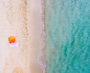 Aerial view of beach on summer