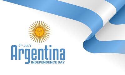 Happy Argentina independence day, on abstract background and sun symbol. vector illustration.