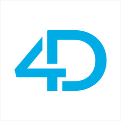 creative simple vector logo design initial 4d